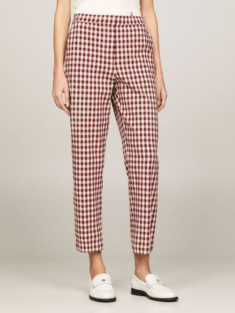 Multi Pantaloni Drepti Gingham Slim Fit  Femei