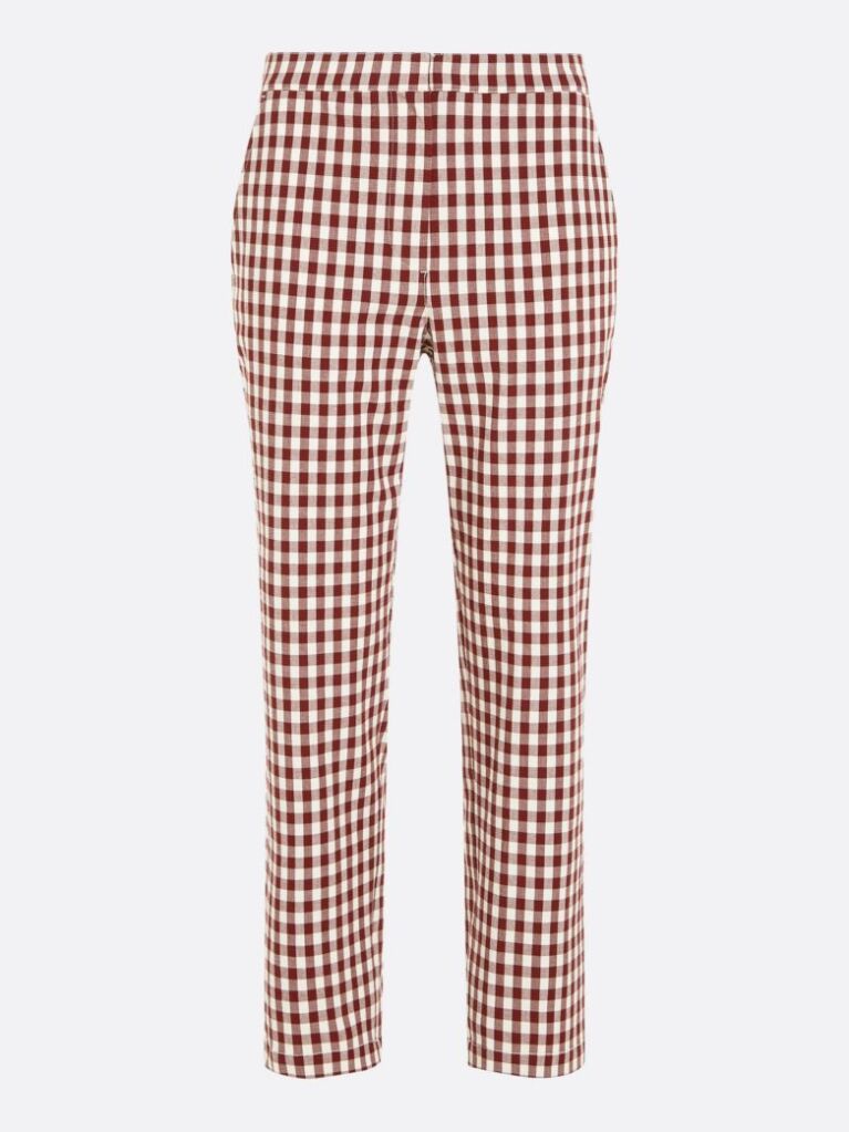 Multi Pantaloni Drepti Gingham Slim Fit  Femei