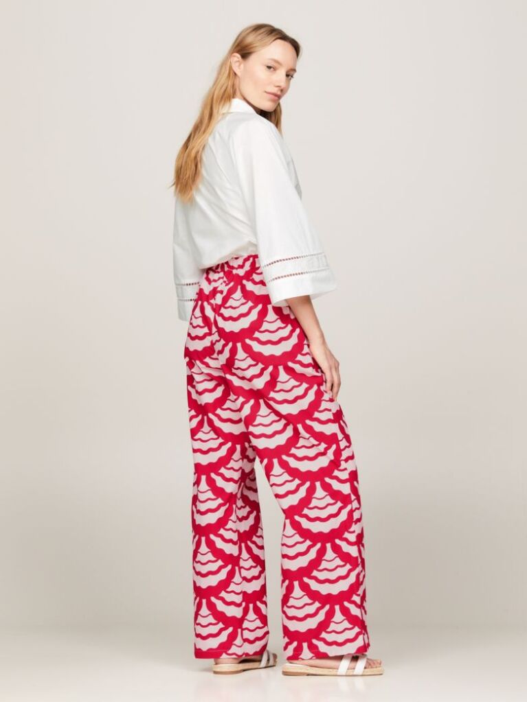 Multi Pantaloni Relaxed Evazati Cu Imprimeu  Femei