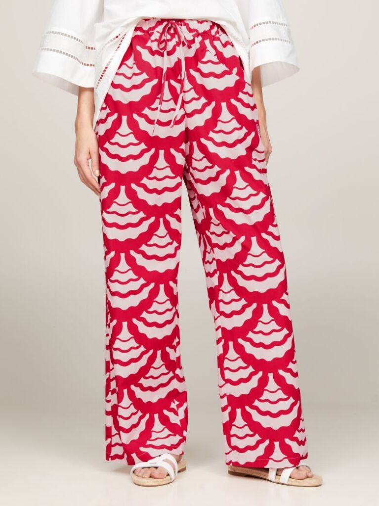 Multi Pantaloni Relaxed Evazati Cu Imprimeu  Femei