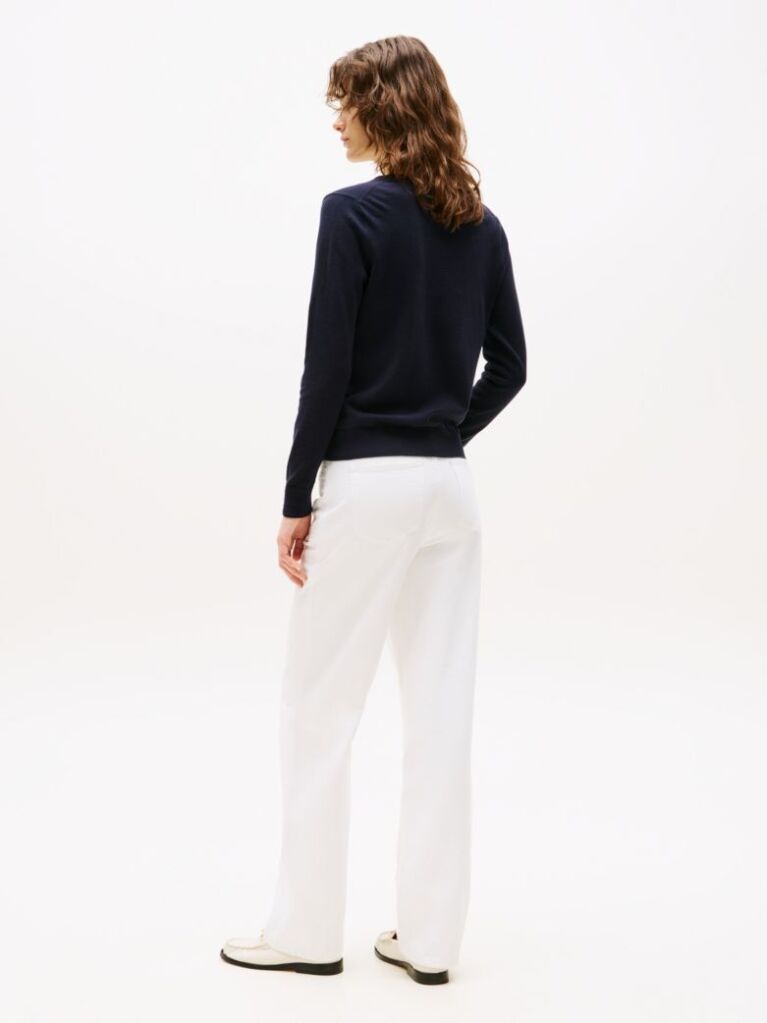 Blue Bluza Cu Guler In V  Femei