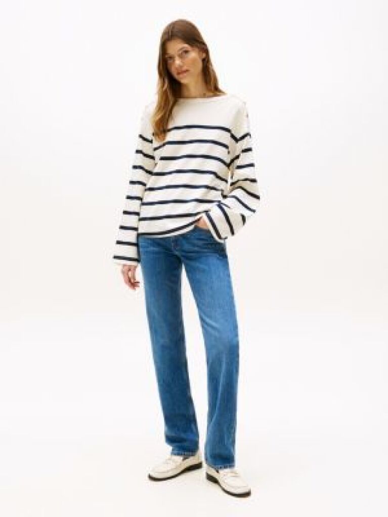 Blue Jeans Drept Classics Cu Talie Medie  Femei