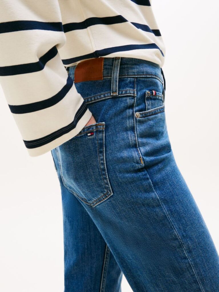 Blue Jeans Drept Classics Cu Talie Medie  Femei