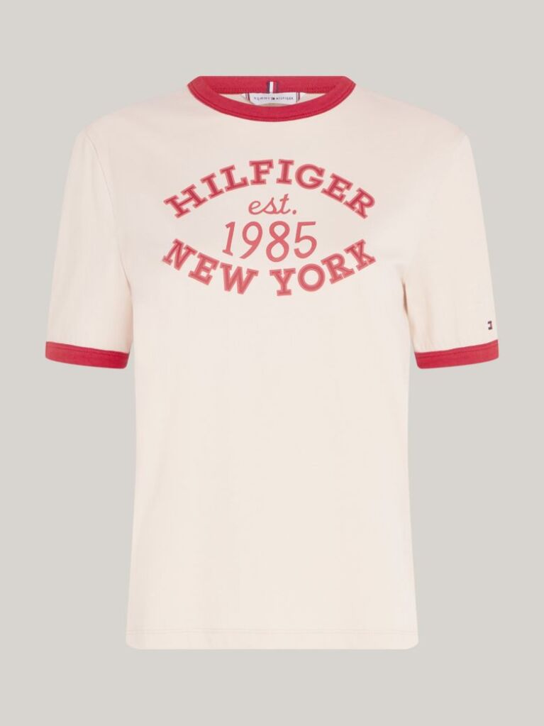 Multi Varsity Logo Contrast Trim T-Shirt  Women