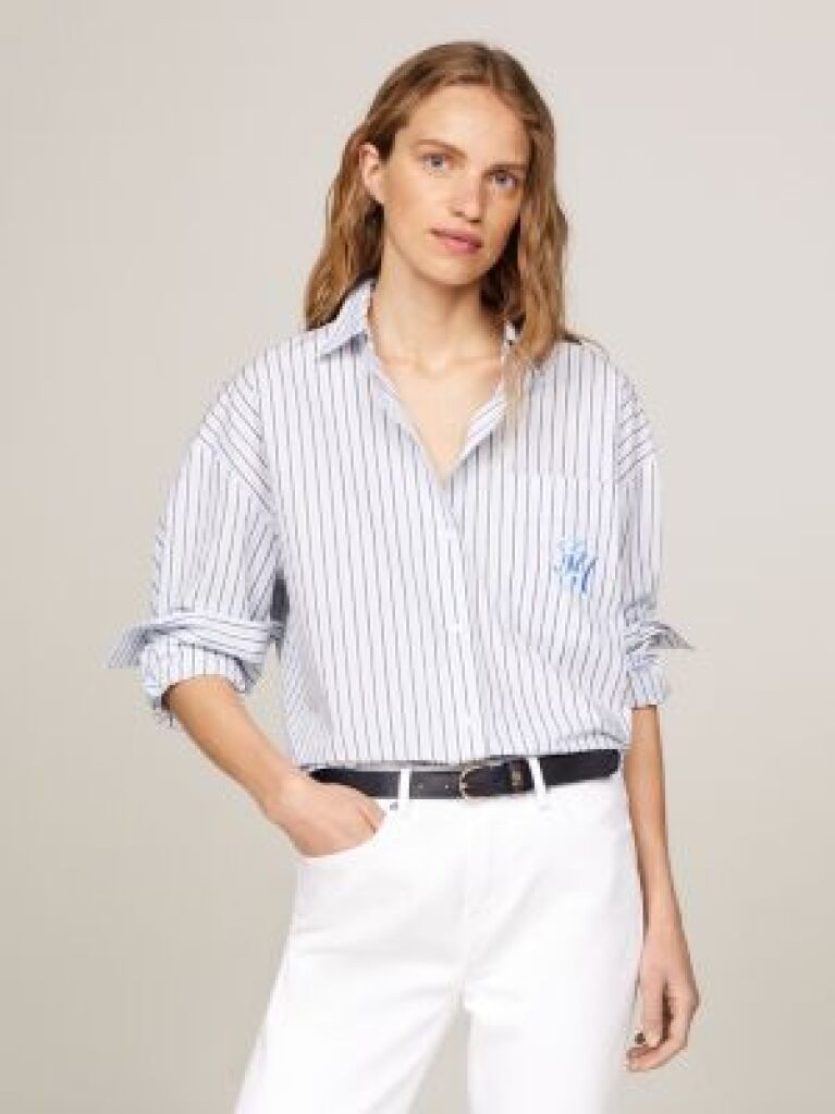Multi Camasa Cu Dungi Oversized Fit  Femei