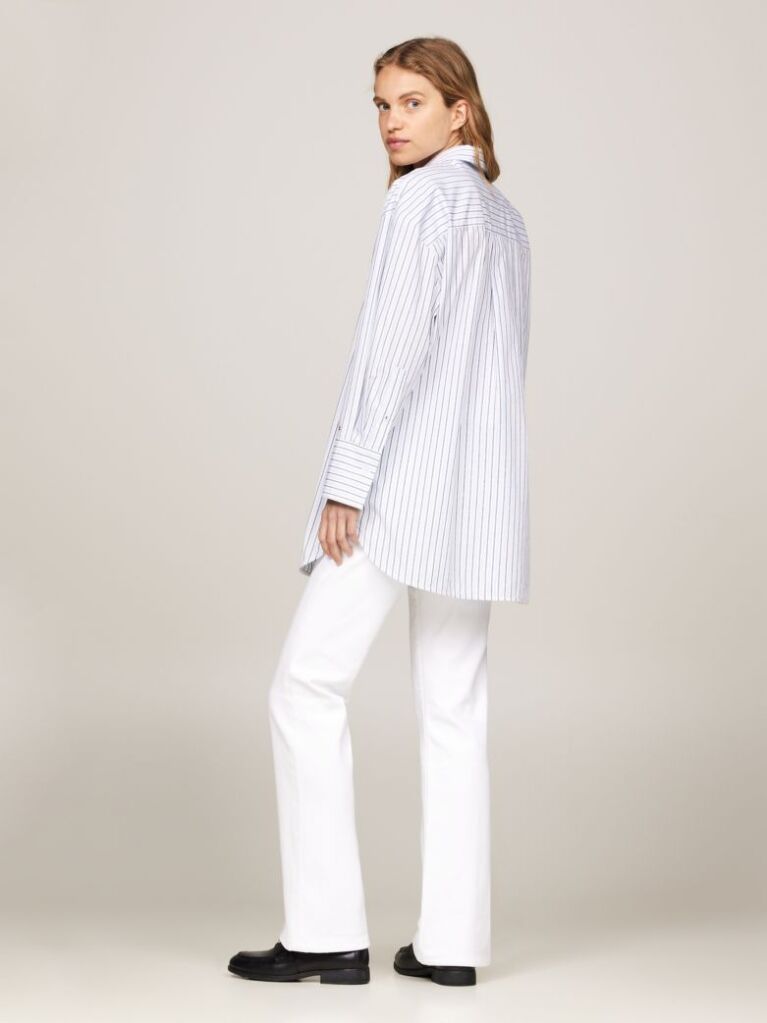Multi Camasa Cu Dungi Oversized Fit  Femei
