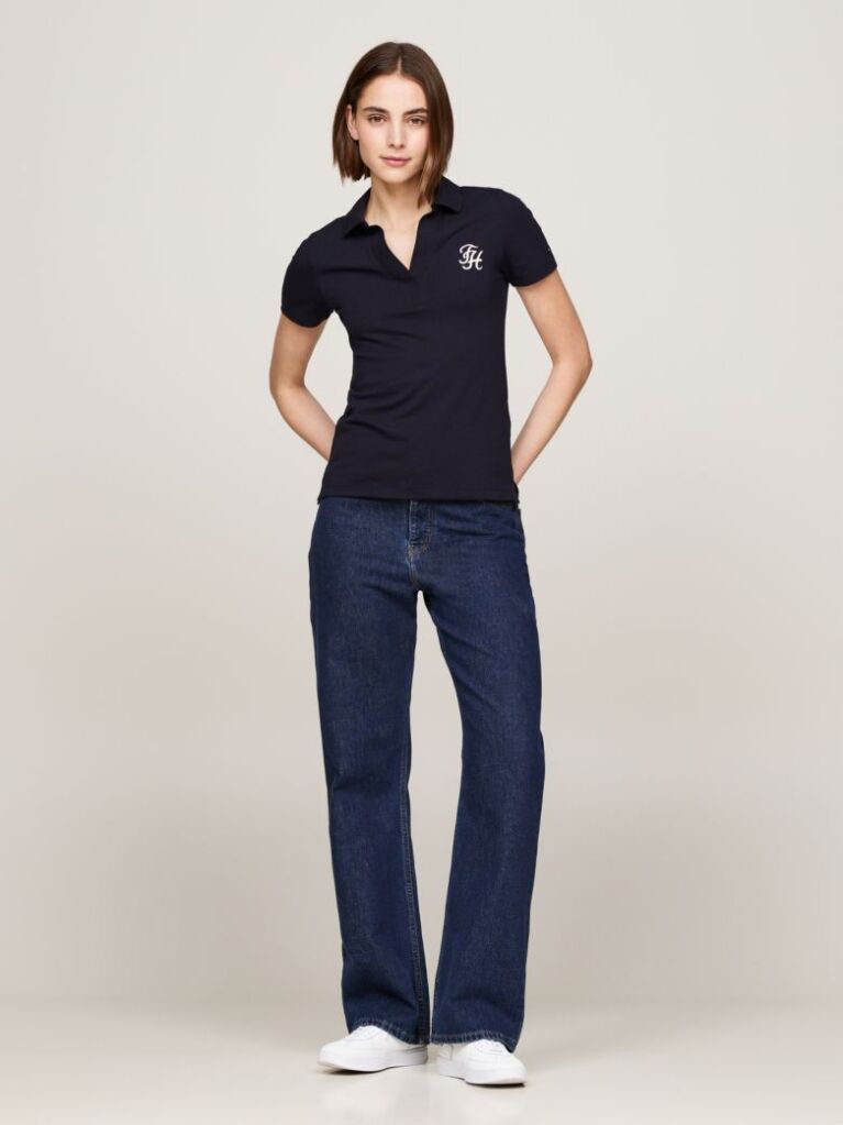 Blue Tricou Polo Slim TH  Femei