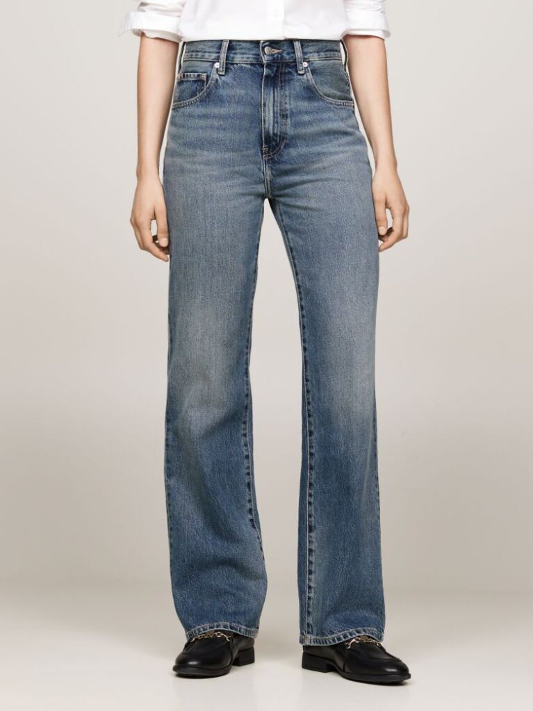 Blue Faded High Rise Relaxed Bootcut Jeans  Women