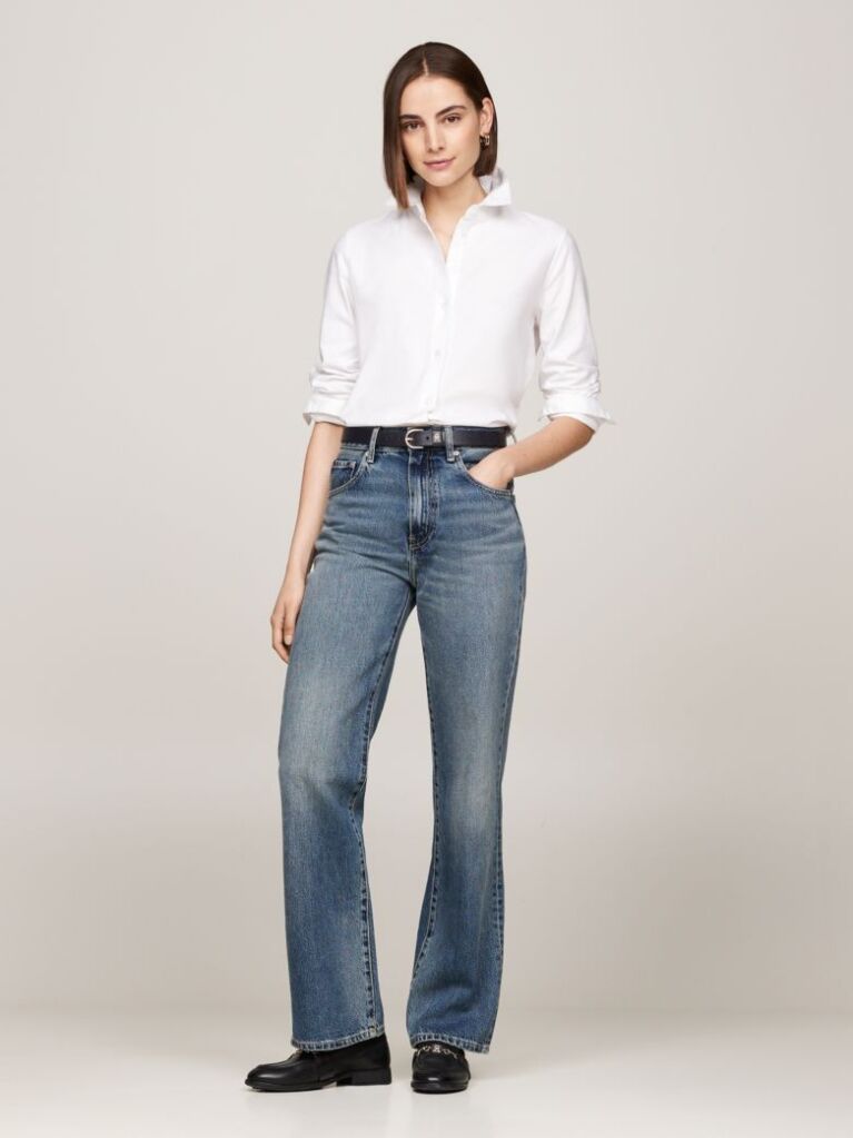 Blue Faded High Rise Relaxed Bootcut Jeans  Women