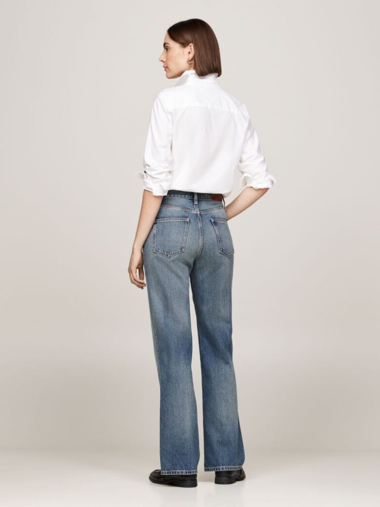 Blue Faded High Rise Relaxed Bootcut Jeans  Women