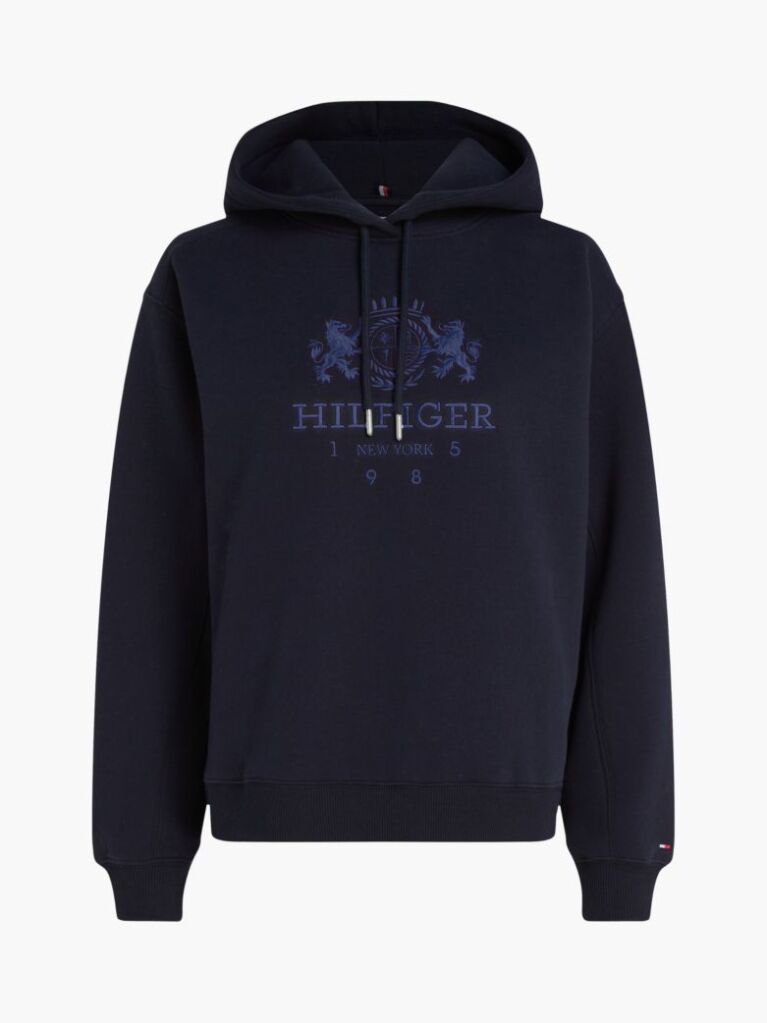 Blue Logo Embroidery Hoody  Femei
