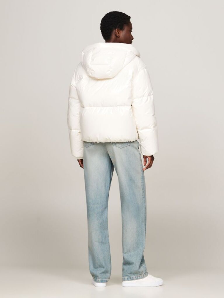 White Glossy Water Repellent Down Jacket  Women