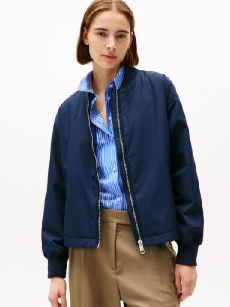 Blue Geaca Bomber Captusita Rezistenta La Apa  Femei