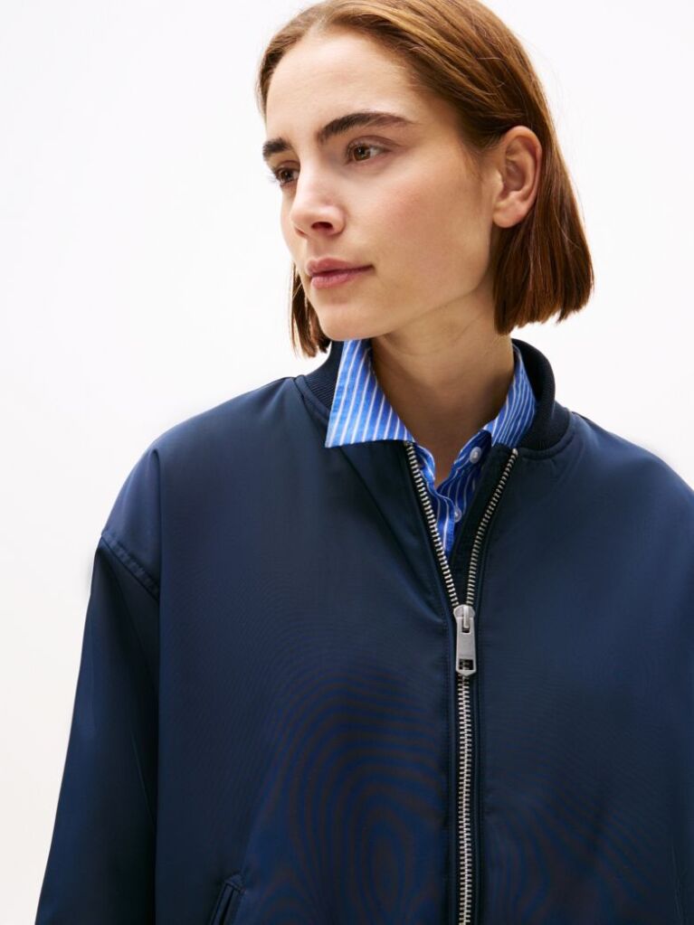 Blue Geaca Bomber Captusita Rezistenta La Apa  Femei