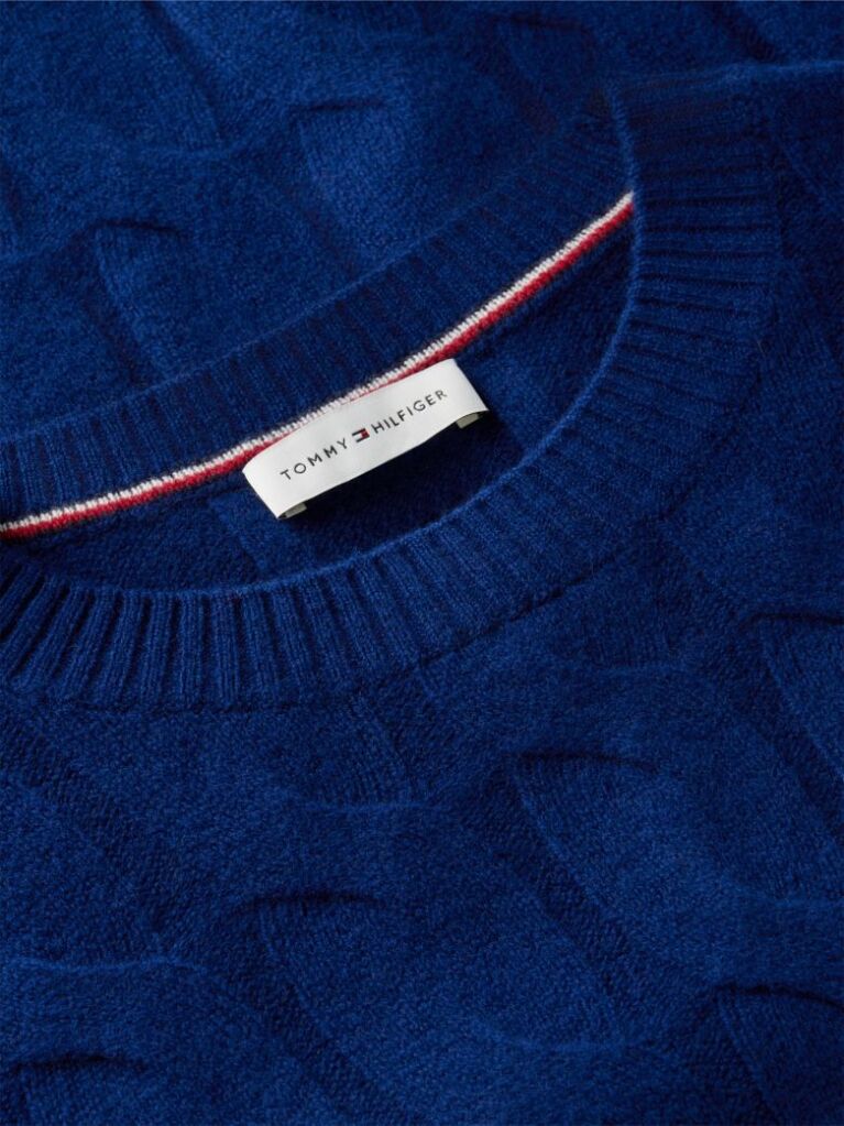 Blue Pulover Din Tricot De Lana Pura   Femei