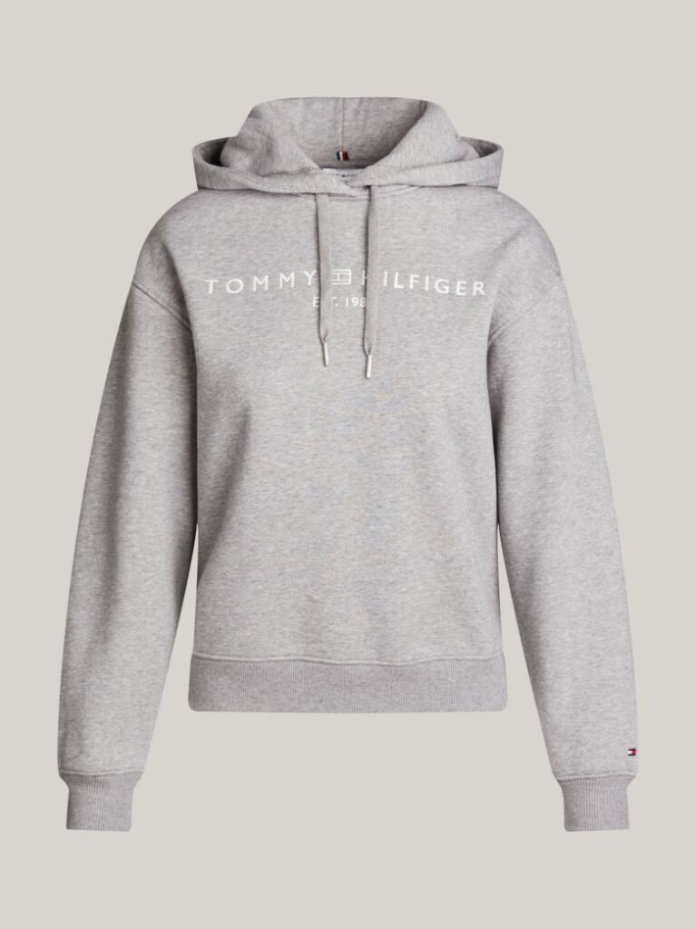 Grey Logo Embroidery Hoody  Women