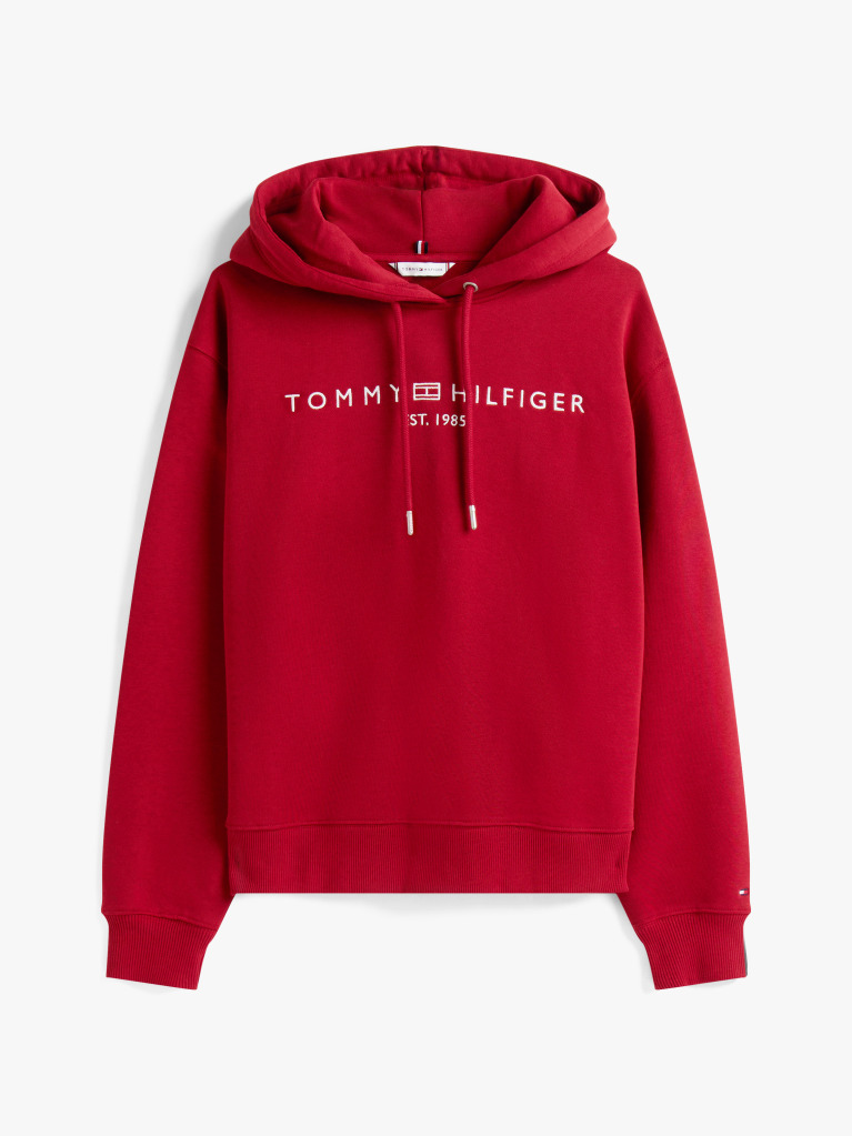 Rosu Logo Embroidery Hoody  Femei