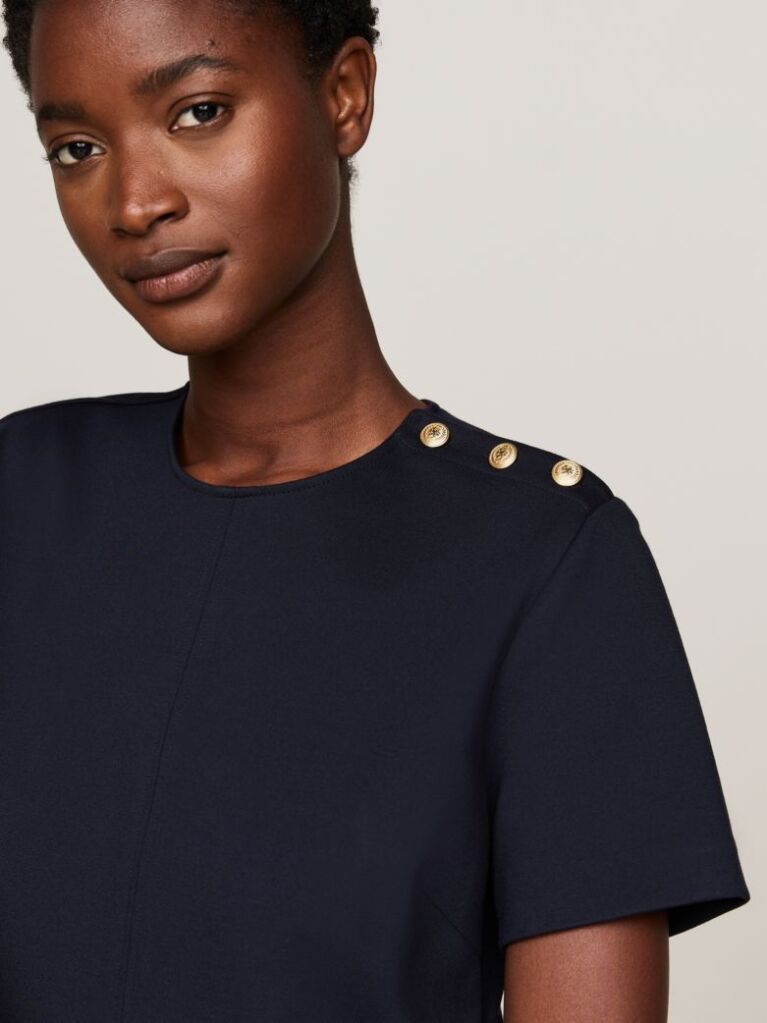 Multi Shoulder Button Mini Shift Dress  Women