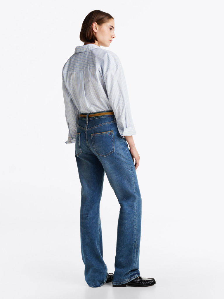Blue Jeansi Bootcut Relaxati Cu Talie Inalta  Femei