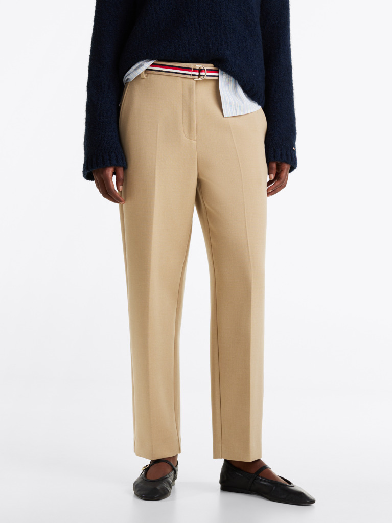 Bej Pantaloni Slim Fit Drepti  Femei