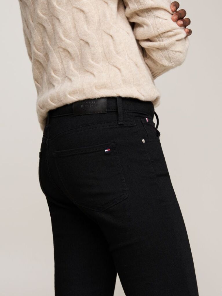 Negru Jeans Skinny Cu Talie Medie  Femei