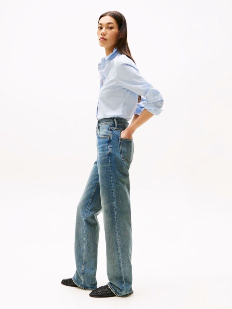 Blue Blugi Bootcut Relaxati Talie Inalta  Femei