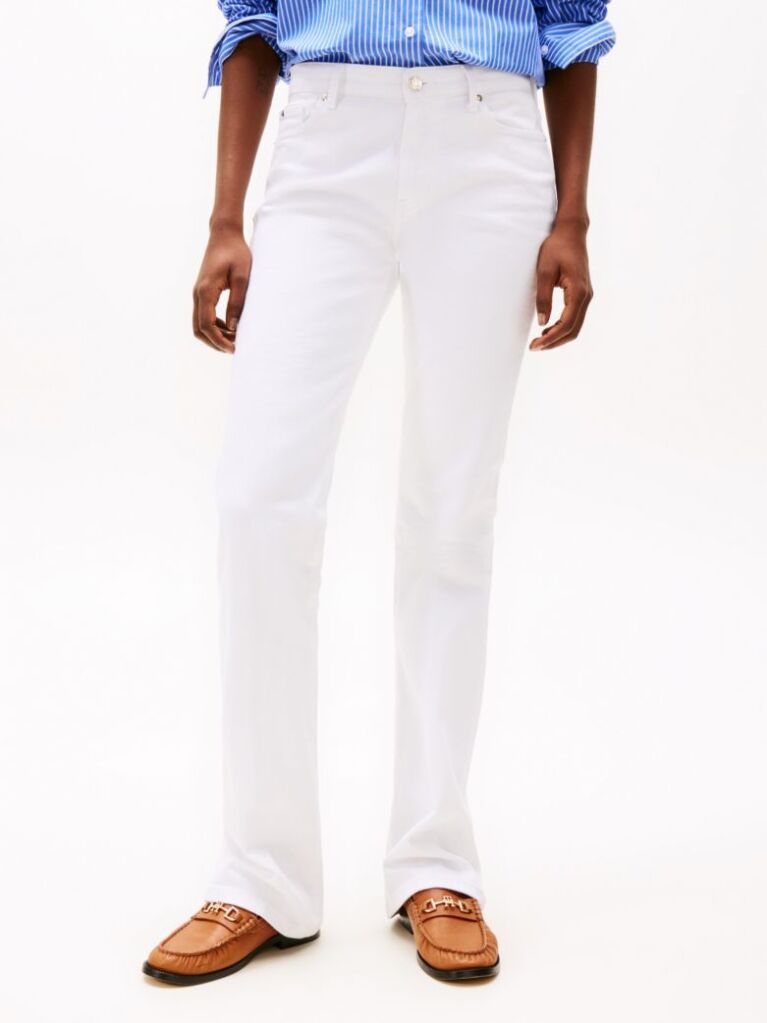 Alb Jeans Bootcut Alb Cu Talie Medie  Femei