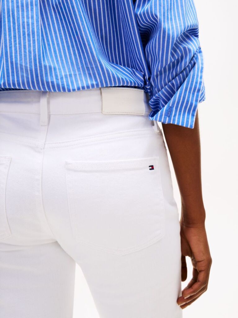 Alb Jeans Bootcut Alb Cu Talie Medie  Femei