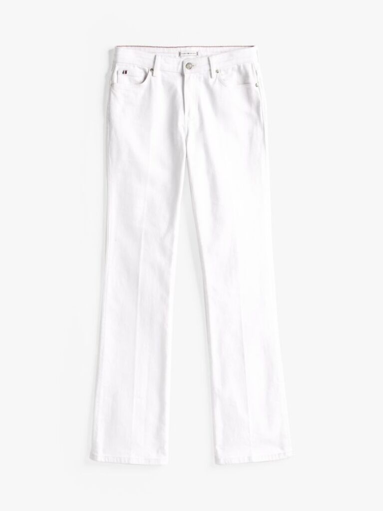 Alb Jeans Bootcut Alb Cu Talie Medie  Femei
