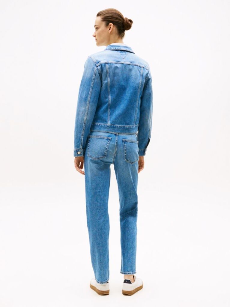 Blue Geaca Din Denim Decolorat, Croiala Slim  Femei