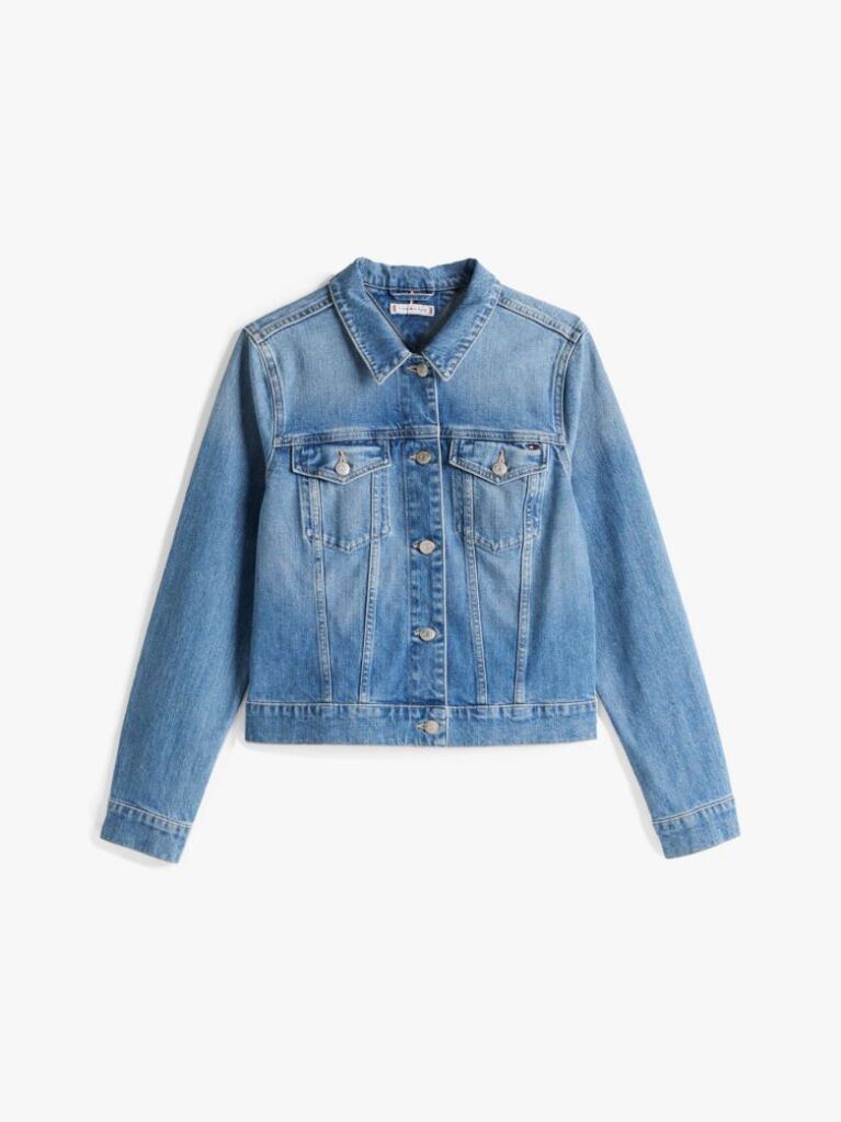 Blue Geaca Din Denim Decolorat, Croiala Slim  Femei