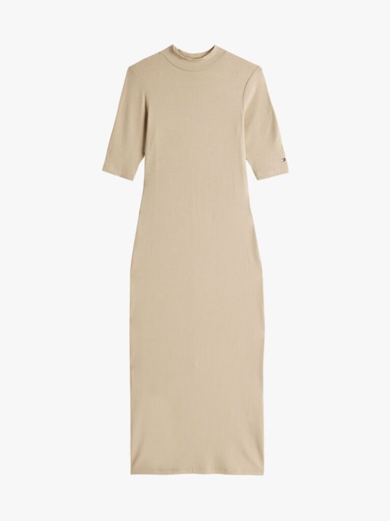 Bej Rochie Slim Midi Bodycon  Femei