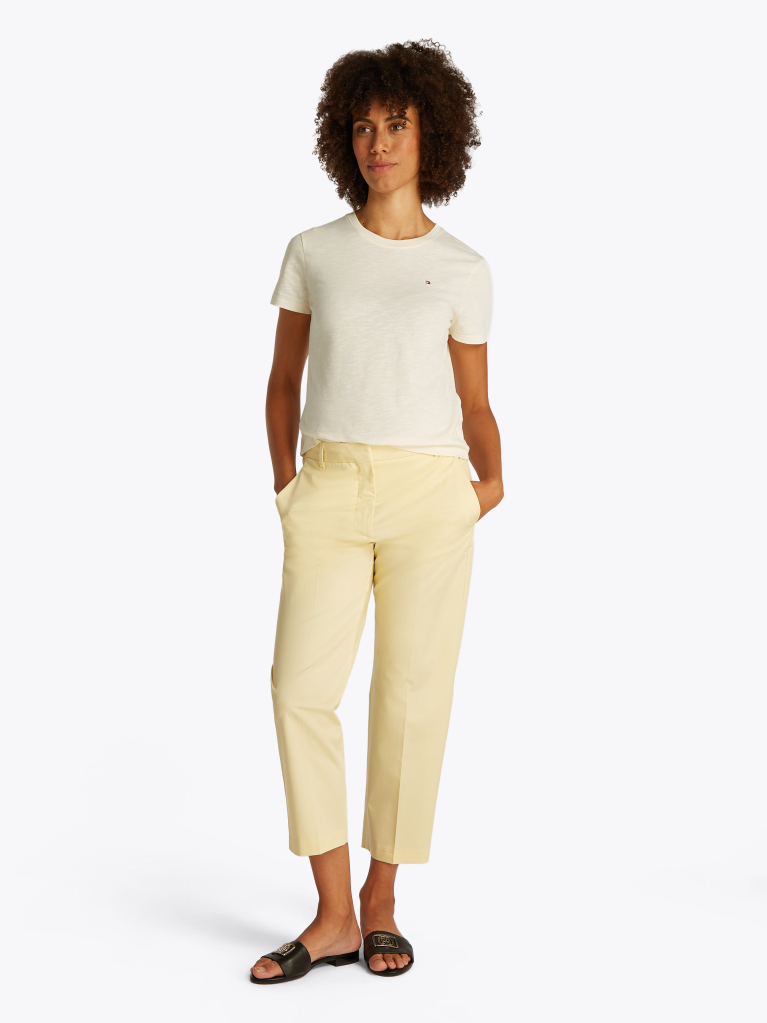 Bej Tricou Cu Croiala Regular  Femei