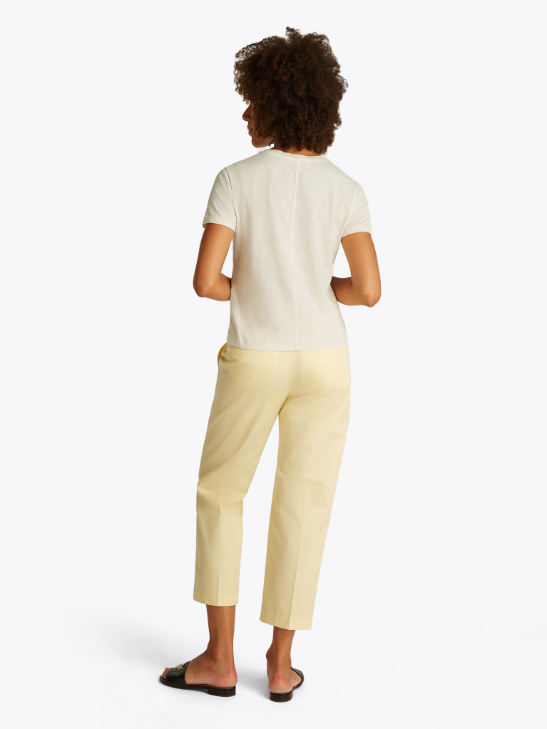 Bej Tricou Cu Croiala Regular  Femei
