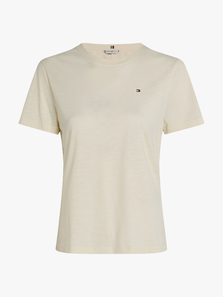 Bej Tricou Cu Croiala Regular  Femei