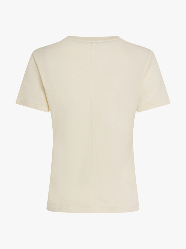 Bej Tricou Cu Croiala Regular  Femei