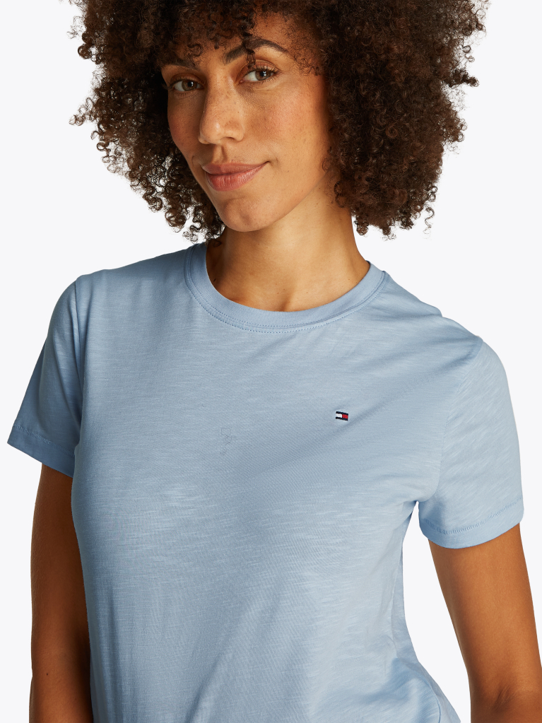 Blue Tricou Cu Croiala Regular  Femei