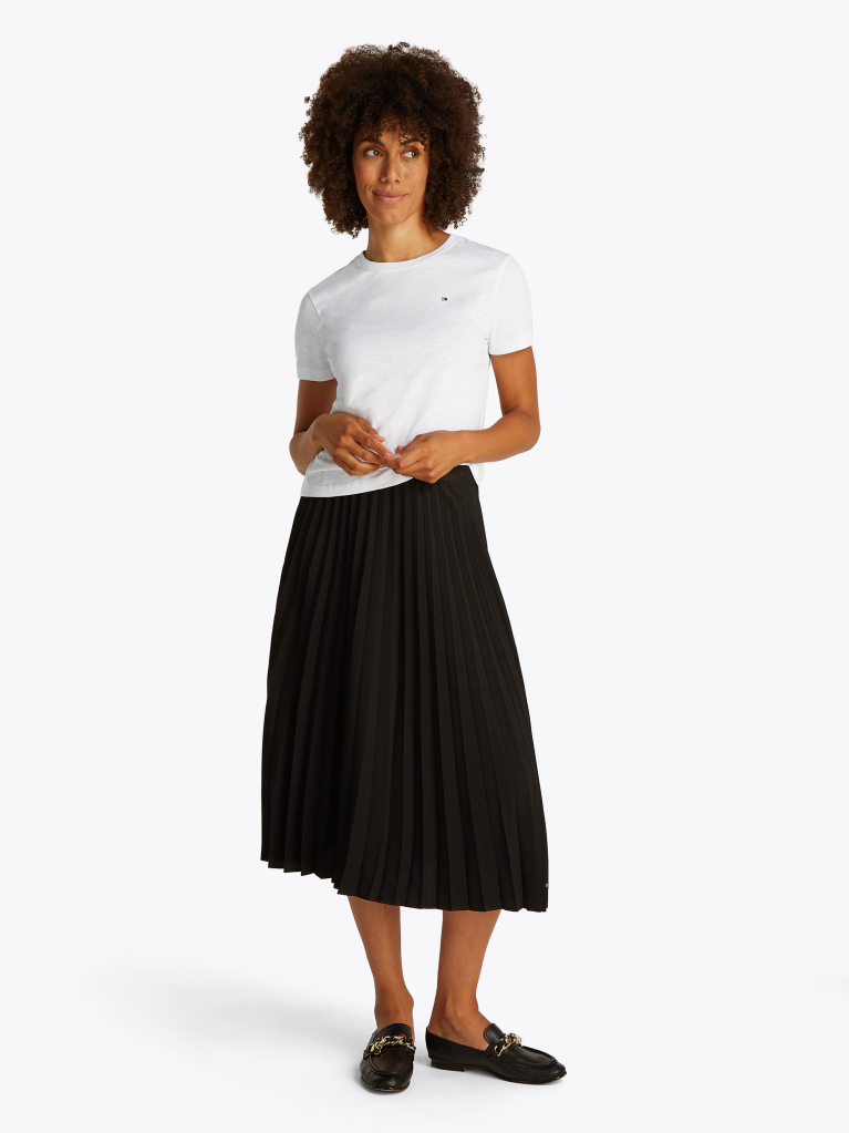 Alb Tricou Cu Croiala Regular  Femei