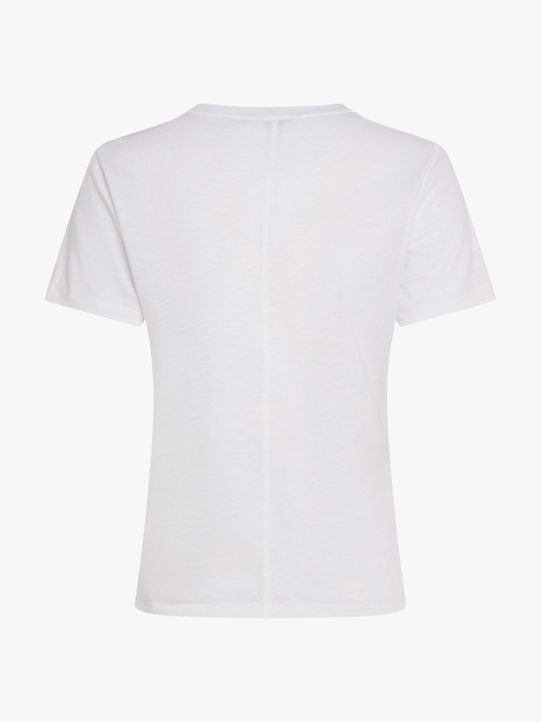 Alb Tricou Cu Croiala Regular  Femei