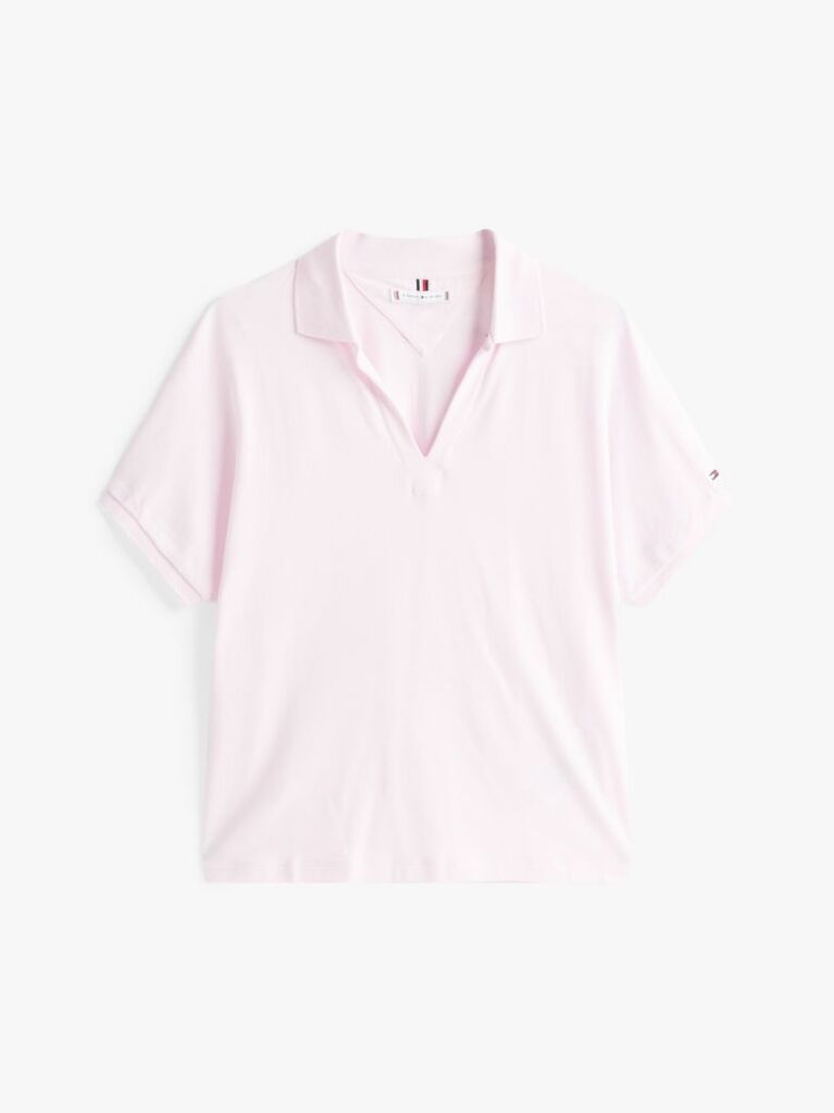Roz Tricou Polo Lejer  Femei