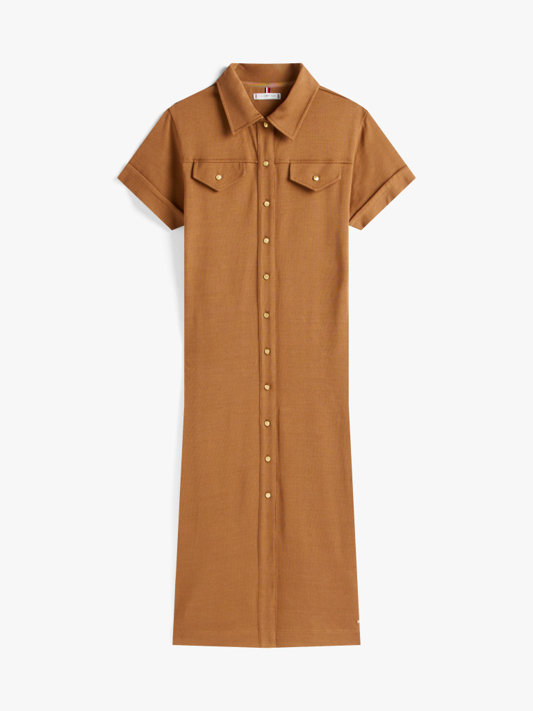 Maro Rochie Camasa Midi Cu Nasturi Aurii  Femei