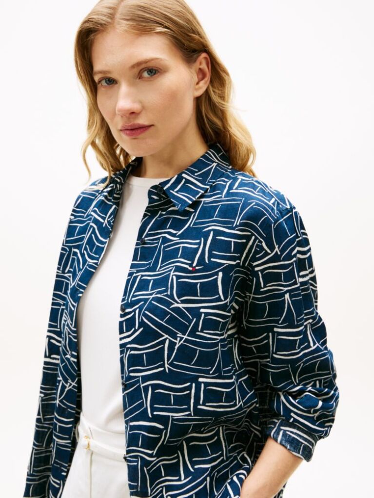 Multi Regular Fit Linen Shirt  Women
