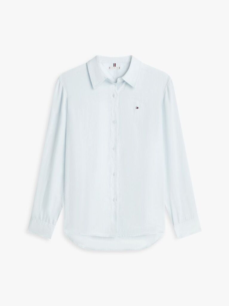 Blue Regular Fit Linen Shirt  Women