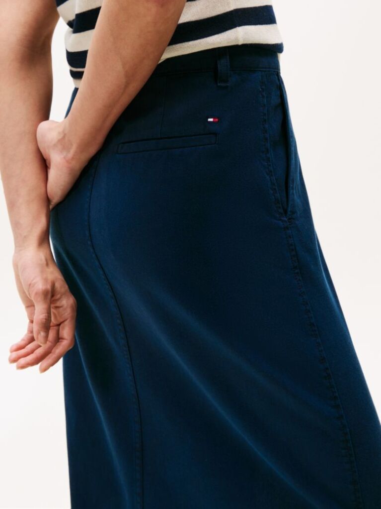 Blue Midi Chino Skirt  Women
