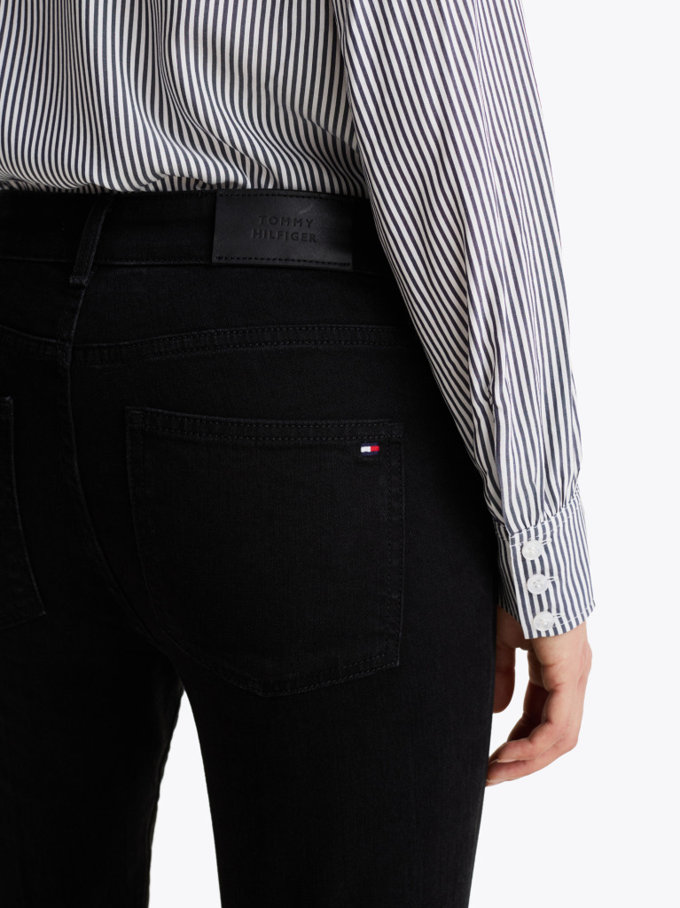 Negru Jeans Bootcut Negru Cu Talie Medie  Femei