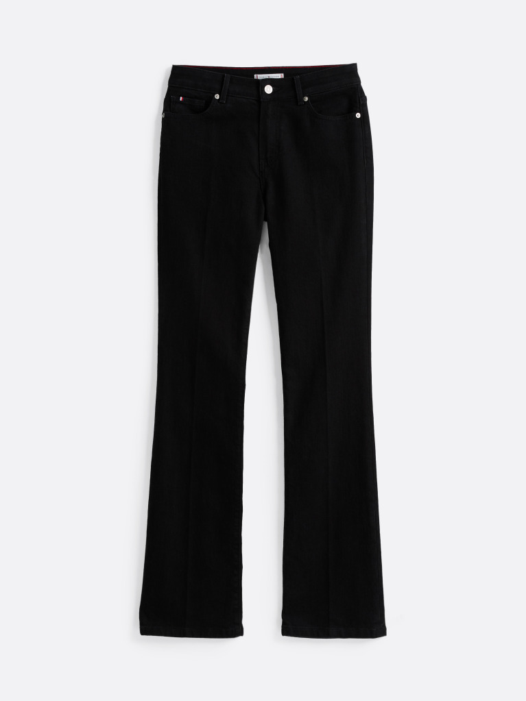 Negru Jeans Bootcut Negru Cu Talie Medie  Femei