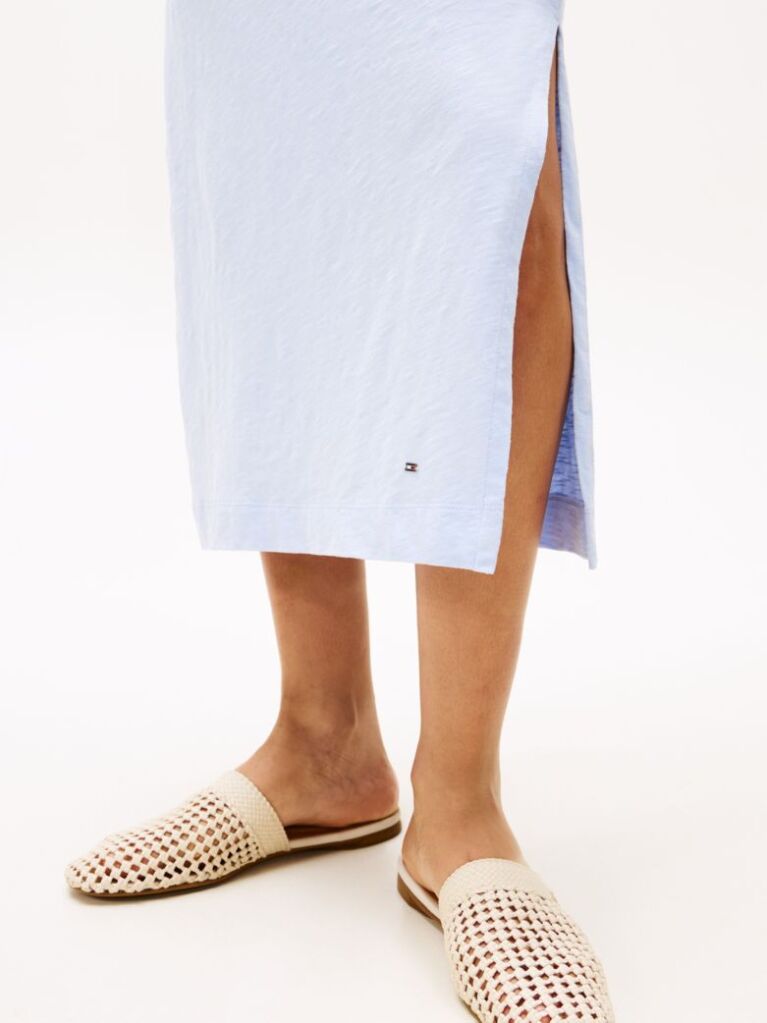 Blue Rochie Midi Mulata Cu Decolteu Barca  Femei