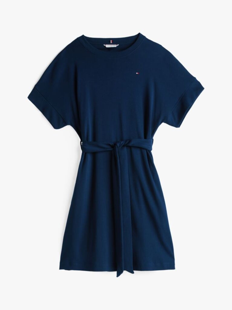 Blue Belted Short Sleeve Mini Dress  Women