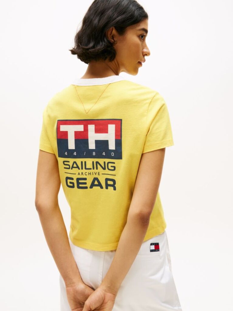 Galben Tricou Hilfiger Sailing Relaxed Back Logo  Femei