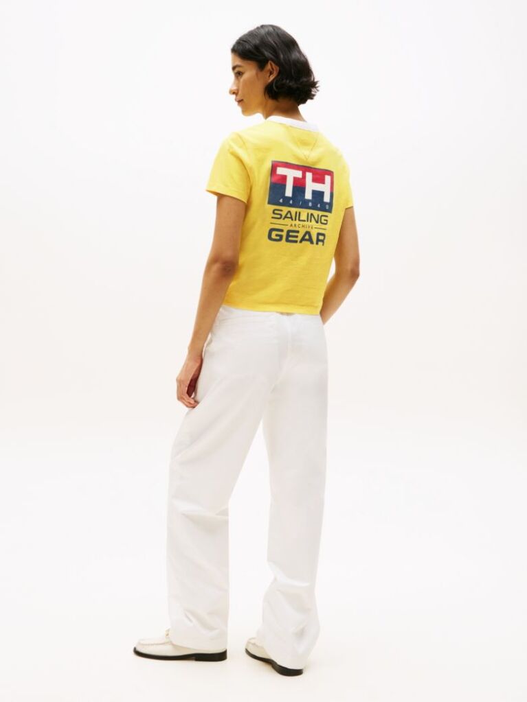 Galben Tricou Hilfiger Sailing Relaxed Back Logo  Femei